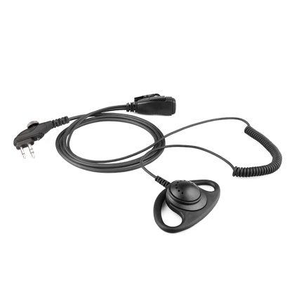 BDC EM-3227CH2 D shape ear/mic; coil cord for Hytera